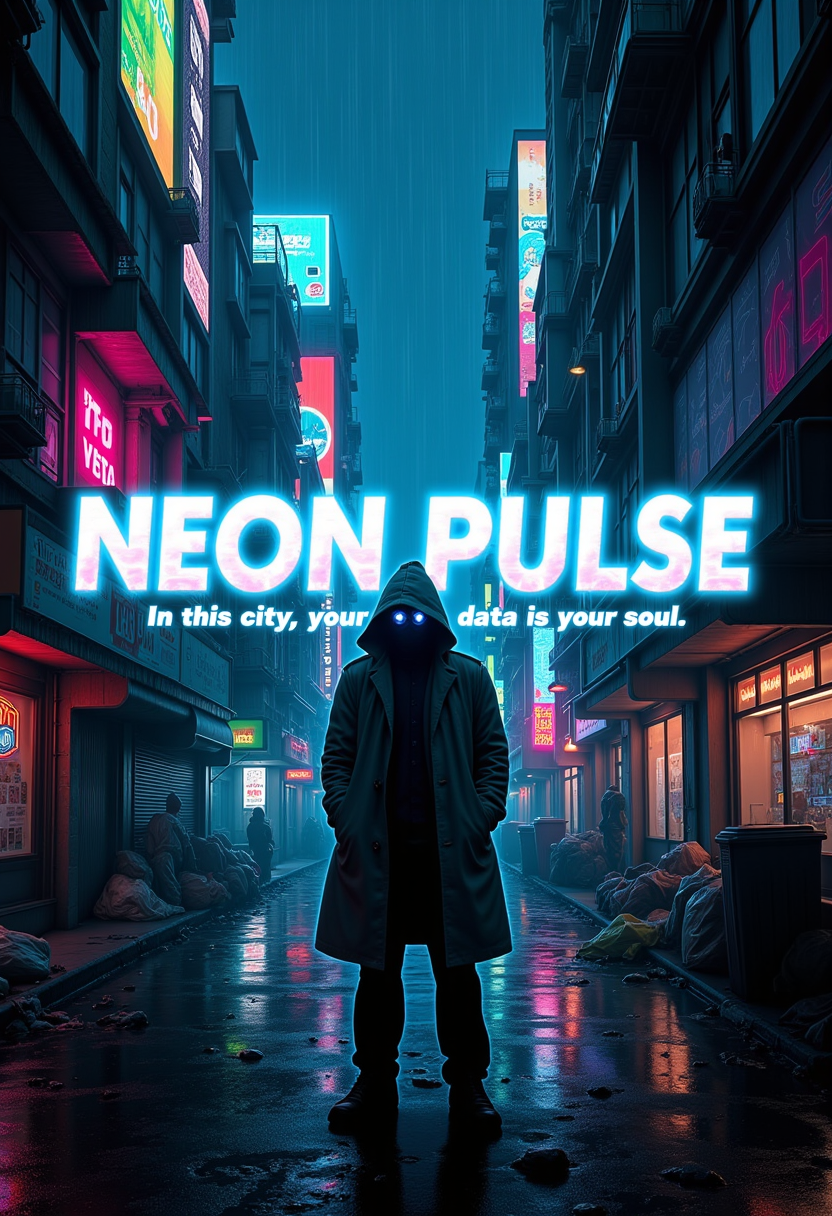 Neon Pulse cyberpunk city poster