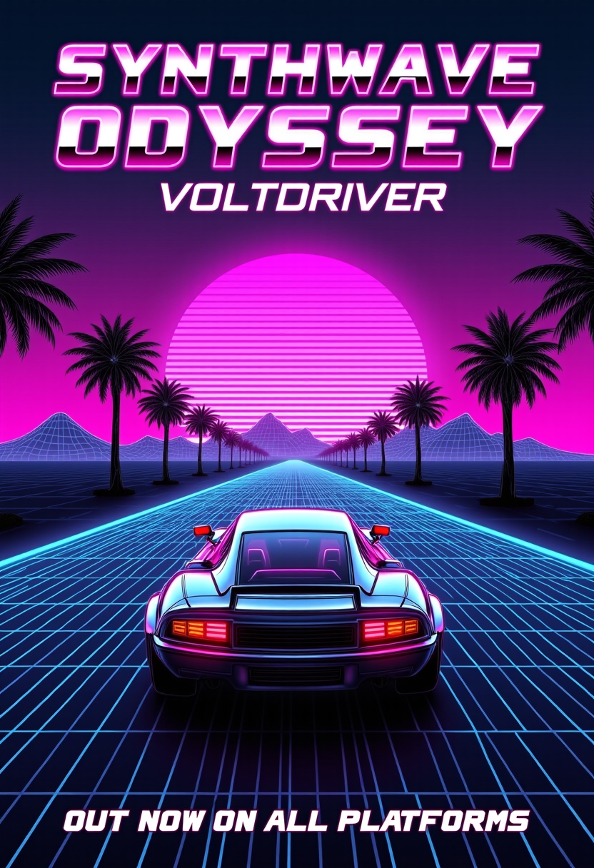Synthwave Odyssey Music Poster